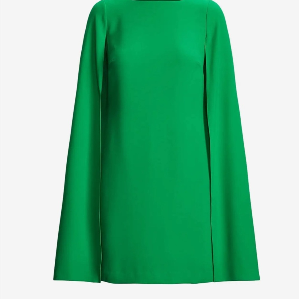 Ralph Lauren Georgette Vibrant Green Long Sleeve Dress